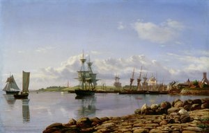 Navi al largo di un porto baltico